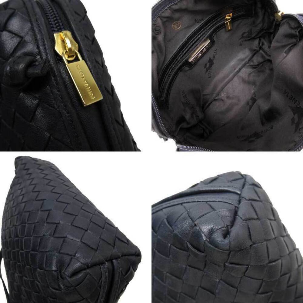 Bottega Veneta pattern intrecciato leather bag shoulder crossbody Blue Navy